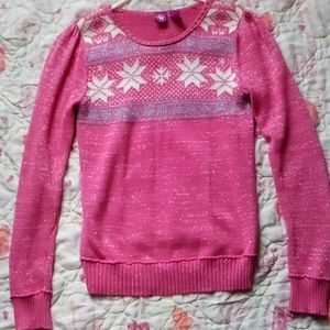 PINK snowflake sweater